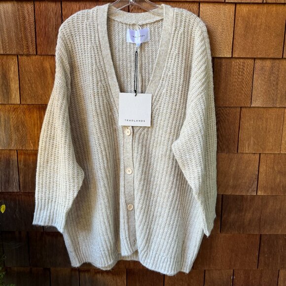 NWT Tradlands Oatmeal Heather Judith Cocoon Wool Cardigan in Women's 1X - Picture 2 of 14